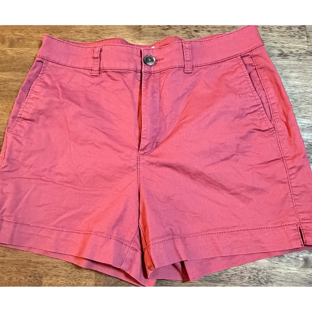 Old Navy Everyday Shorts Womens 4 Pink Coral High Rise Chino Cotton Twill 3 Inch